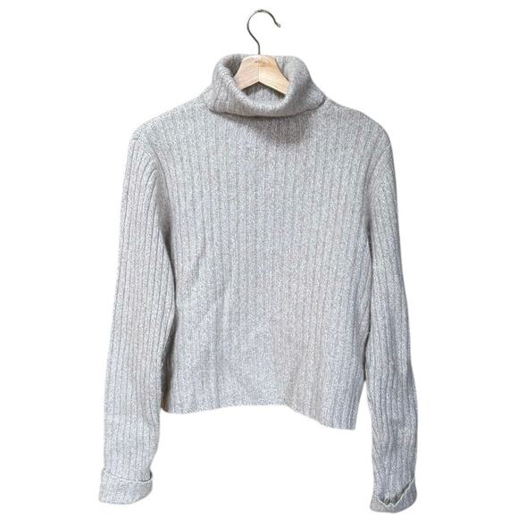 Sundance Beige Angora Blend Ribbed Turtle Neck Long Sleeve M Sweater MSRP $228 - Picture 5 of 6